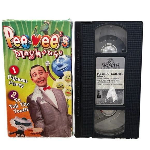 Pee-Wee's Playhouse VHS Pee Wee Herman Pajama Party Tell The Tooth Volume 4 - Picture 2 of 5